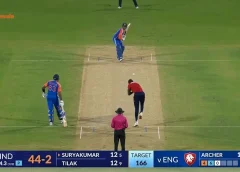 Tilak Varma Run Out vs West Indies 3rd T20