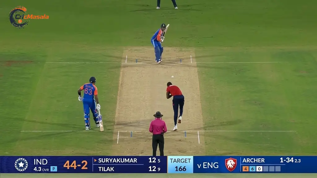 Tilak Varma Run Out vs West Indies 3rd T20